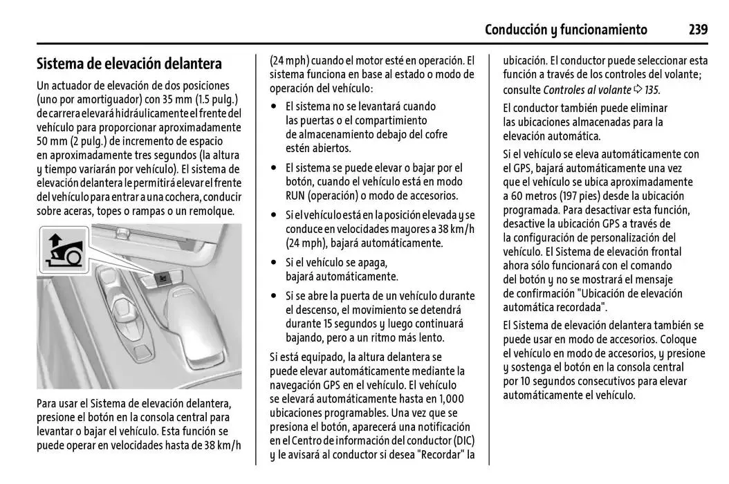 Catálogo de Chevrolet Corvette Stingray Manual del propietario 22 de enero al 31 de diciembre 2025 - Pagina 240