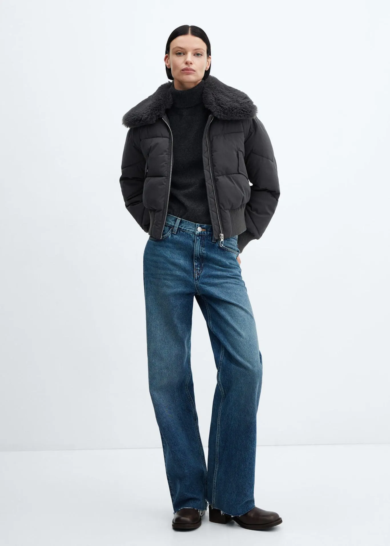 Anorak bomber cuello pelo