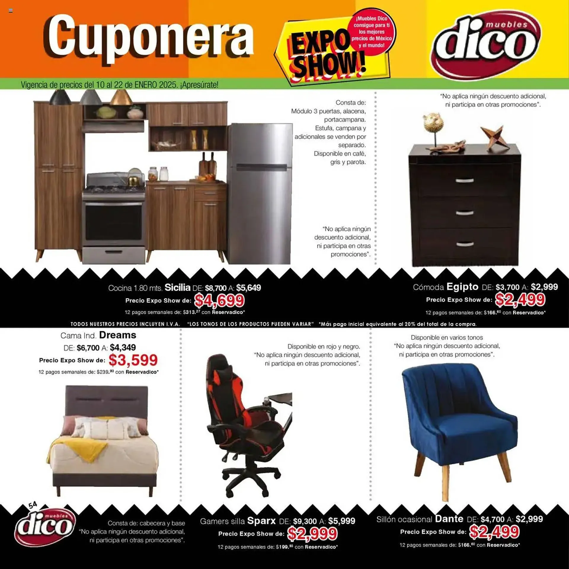 Catálogo de Catálogo Muebles Dico 10 de enero al 22 de enero 2025 - Pagina 54