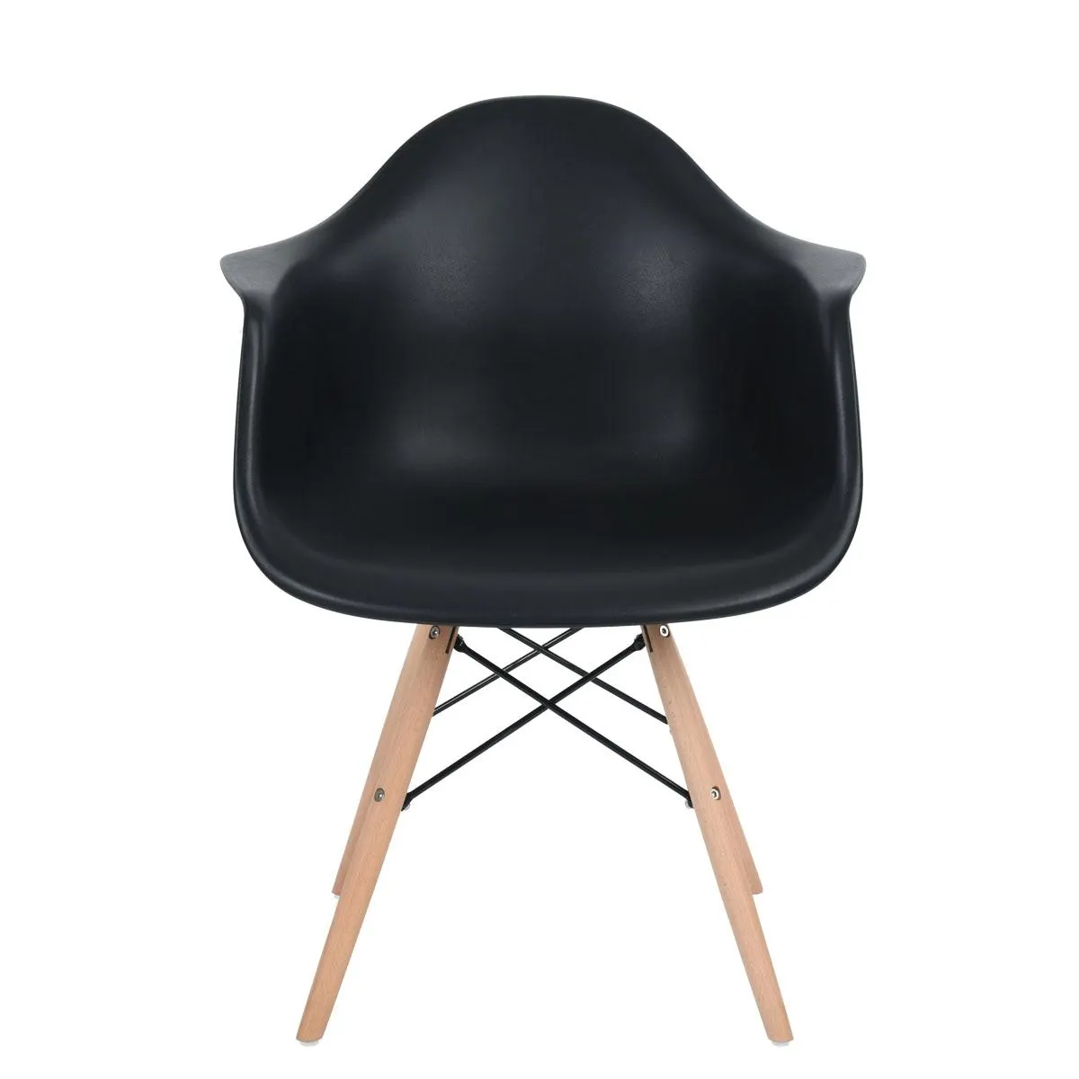 Set de 4 sillas de comedor PP patas de madera KOHLER negro Bekan