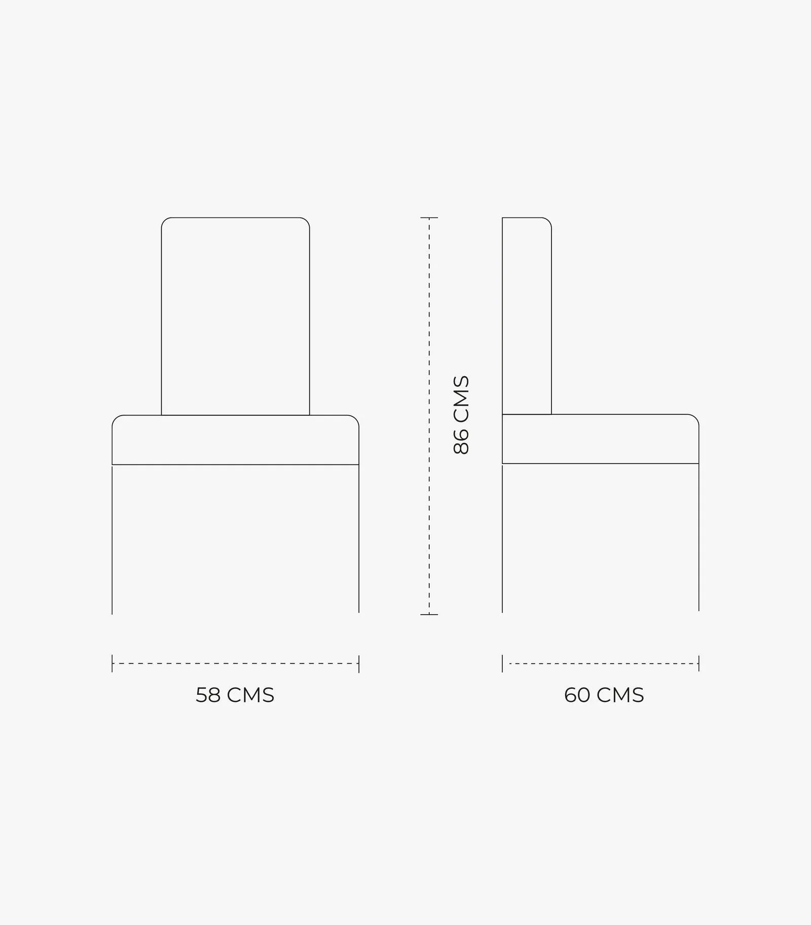 Silla Palma de tela color Gris