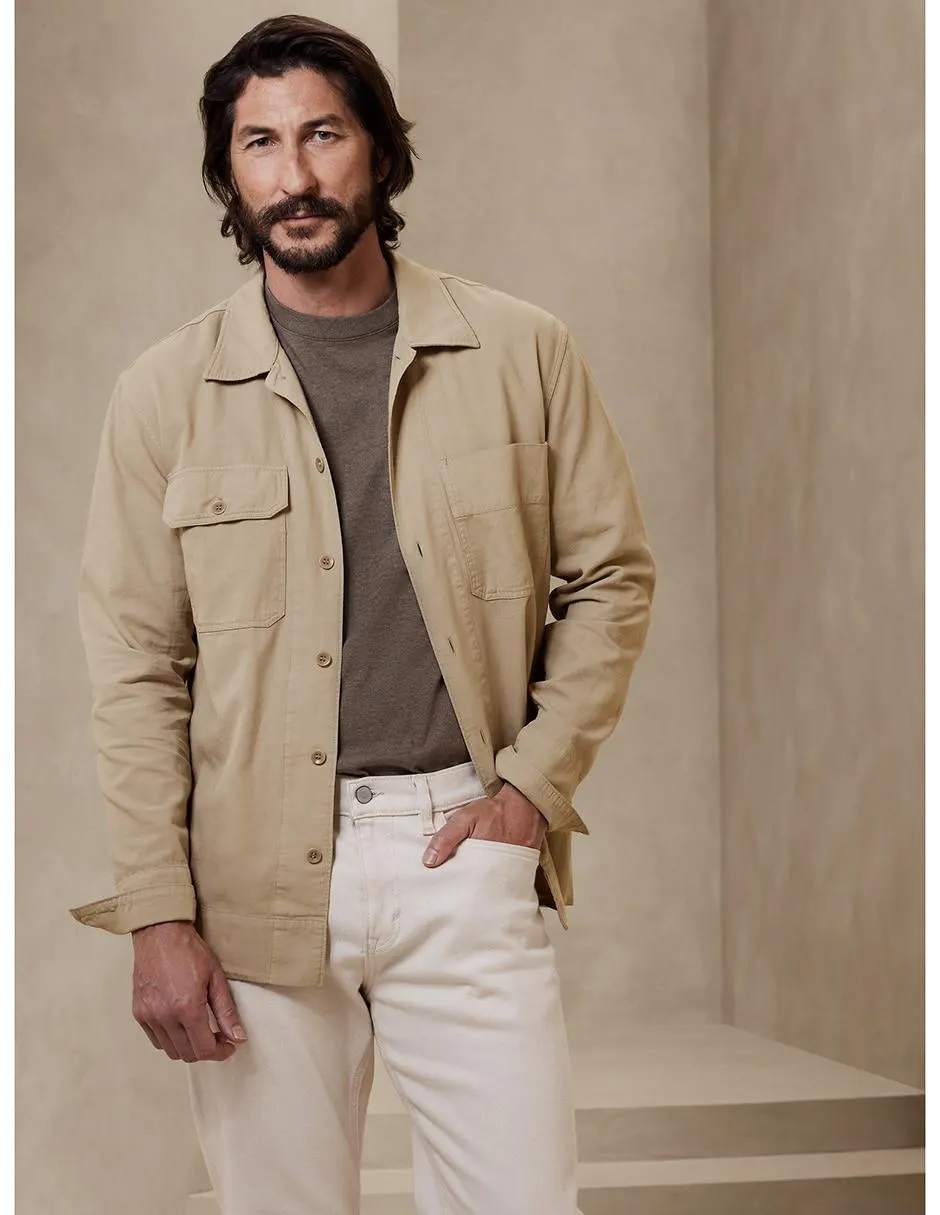 Camisa casual de algodón manga larga para hombre