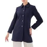 Shyla, Abrigo con Cuello Sport y Bolsas Semidiagonales, Color Azul Marino, Varias Tallas