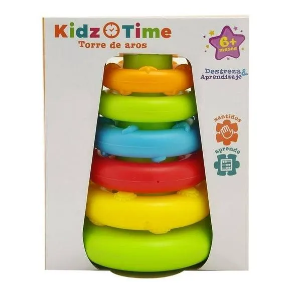 Torre de aros Kidz Time para bebés de 6 meses