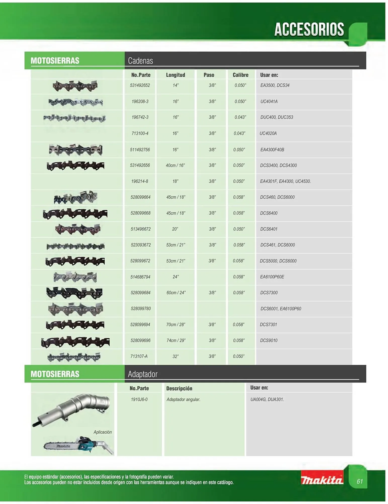 Catálogo de Catálogo Makita 5 de junio al 31 de diciembre 2023 - Pagina 61