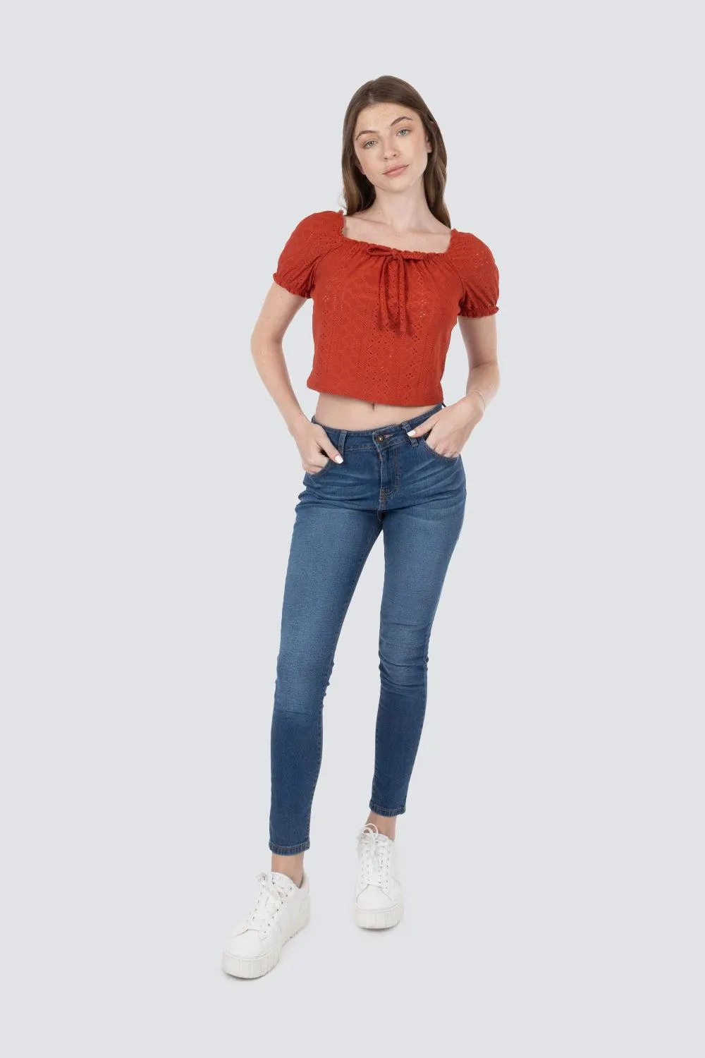 Blusa calada manga corta