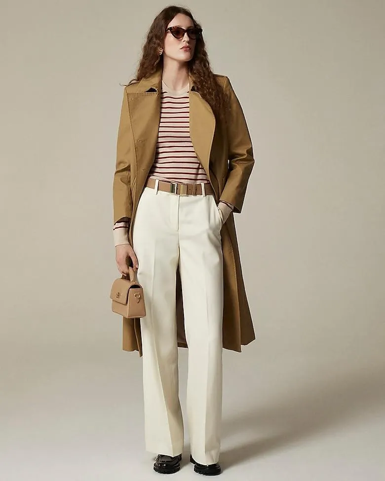 Carolyn fitted crewneck sweater in striped merino wool