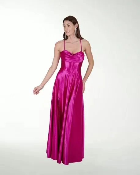 VESTIDO CL WARP TIPO CORSET CON DRAPEADO