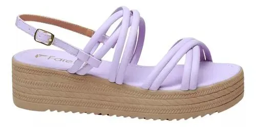 Sandalia Para Mujer Plataforma Tiras Belén Lila Fareli