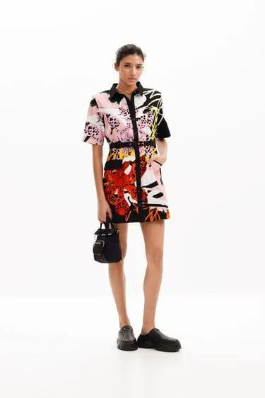 Vestido corto camisero orquídeas M. Christian Lacroix