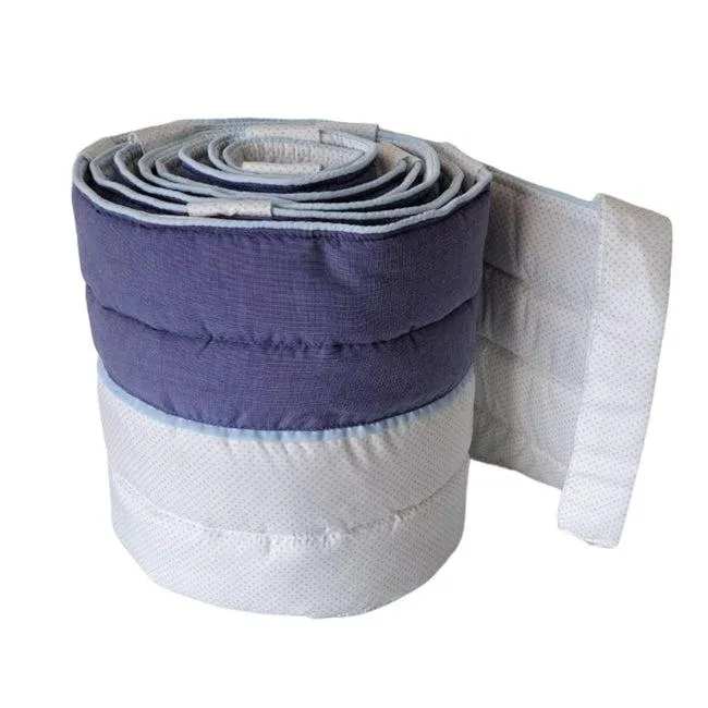 Bumper Protector para cuna Cary Flat 4 metros Azul/Puntos grises
