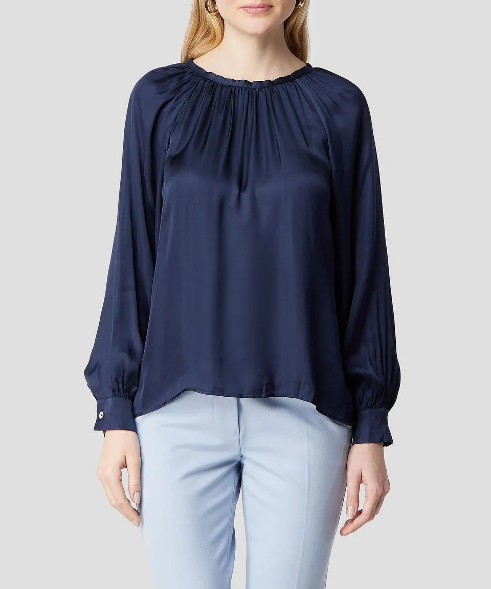 Blusa lisa de manga larga Mujer