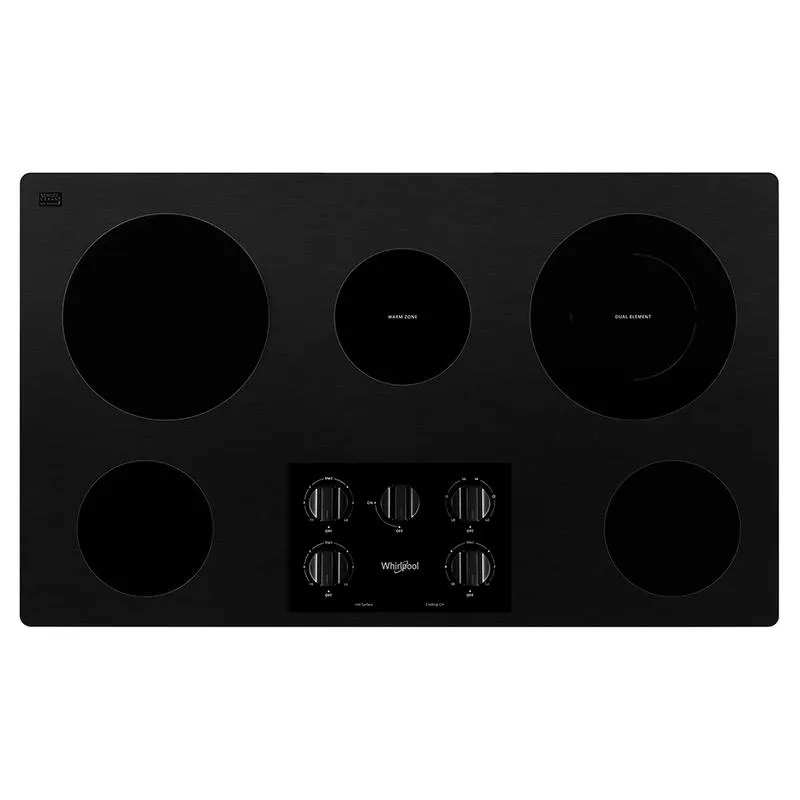 Parrilla Whirlpool Eléctrica de 36 IN 5 quemadores Vitroceramica Negro