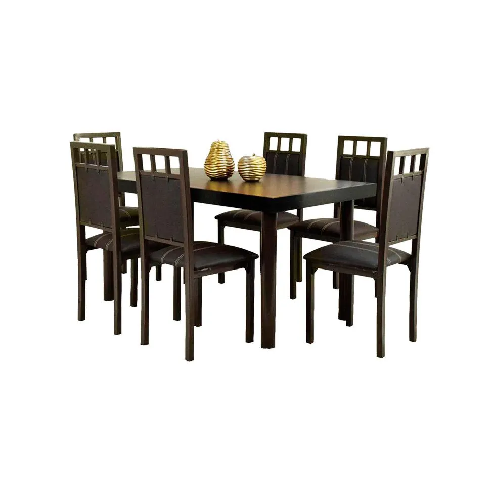 COMEDOR DE 6 SILLAS COLOR CHOCOLATE