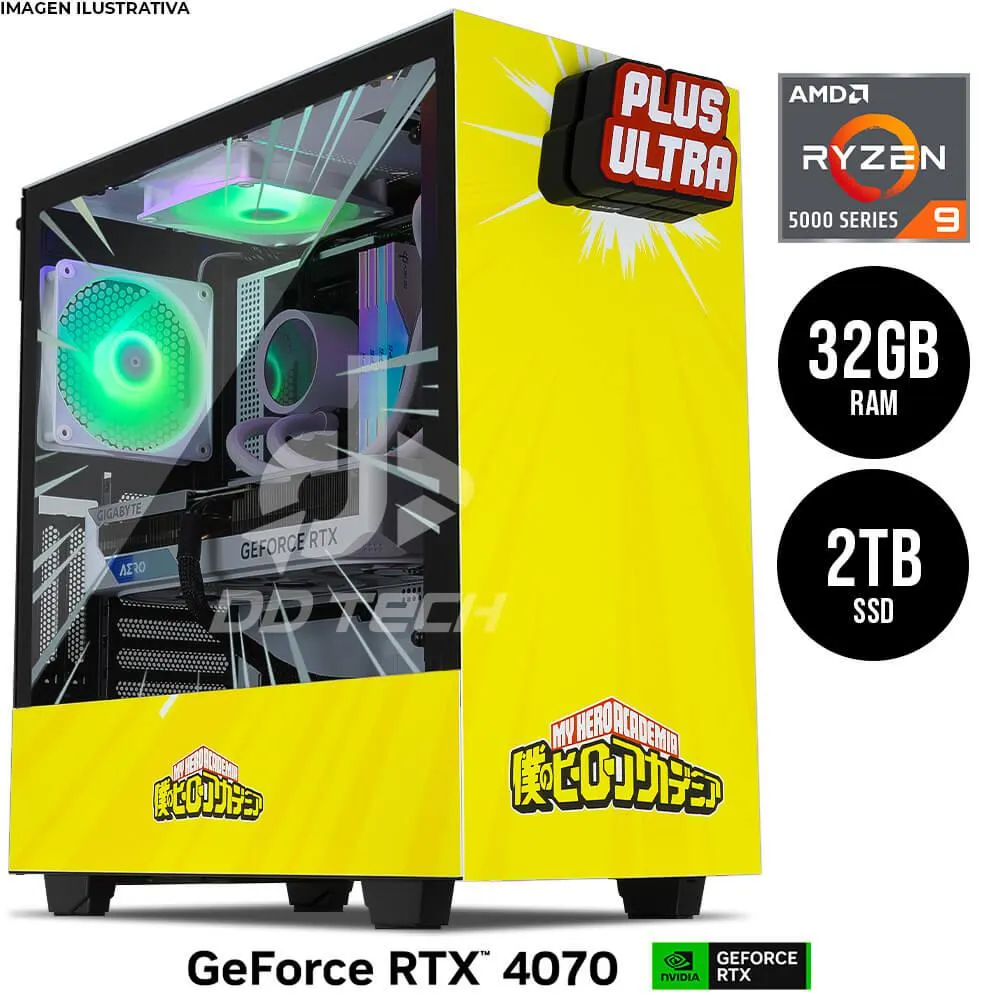 Computadora PRIDE GAMING CRFT DWN / Designed With NZXT / NVIDIA® GeForce RTX™ 4070 / AMD Ryzen 9 5900X / 32GB RAM / 2TB SSD M.2 NVMe / ENF. LIQ. 240MM / 750W 80+ GOLD / INCLUYE WIFI