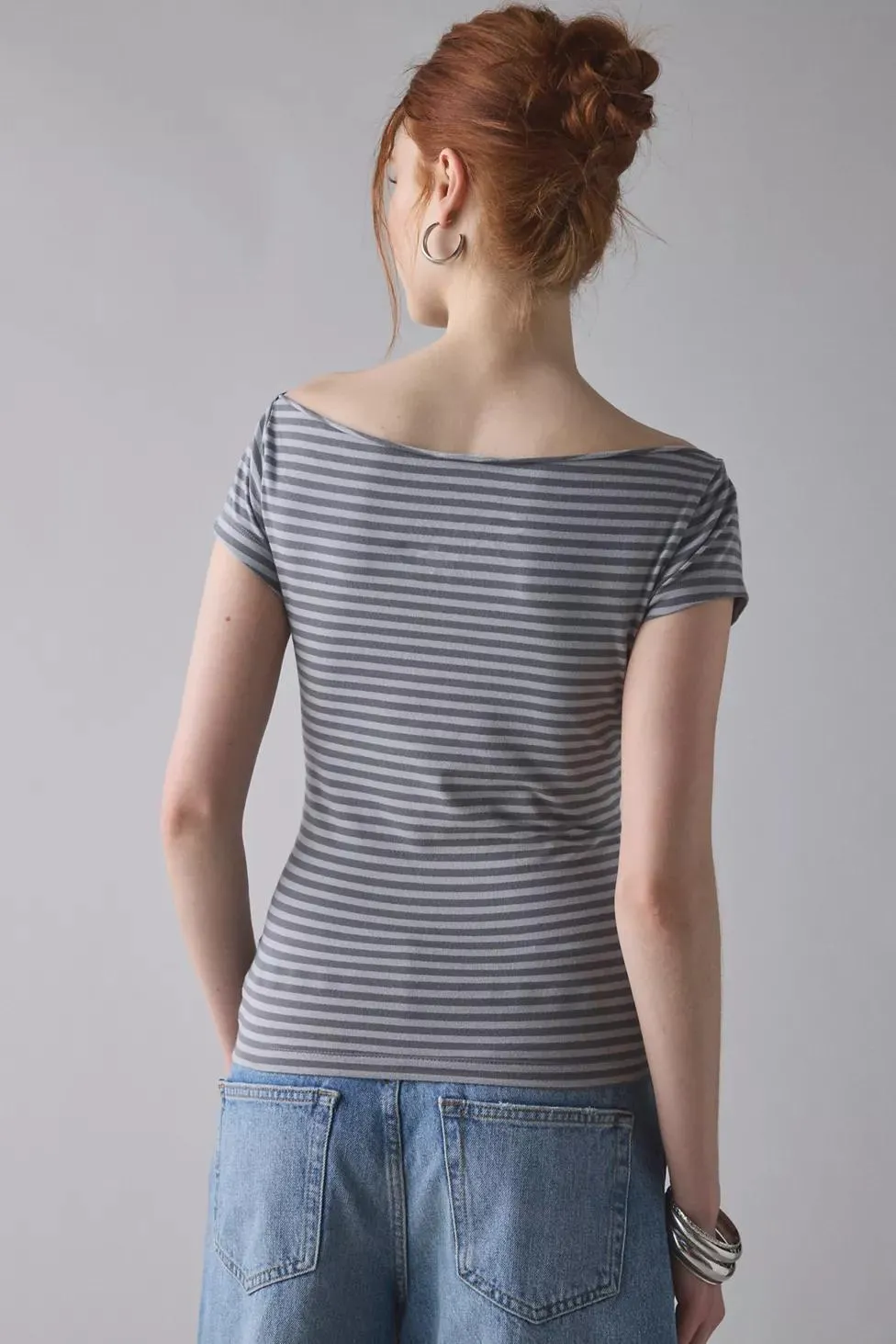 Y2K Graphic Off-The-Shoulder Slim Tee