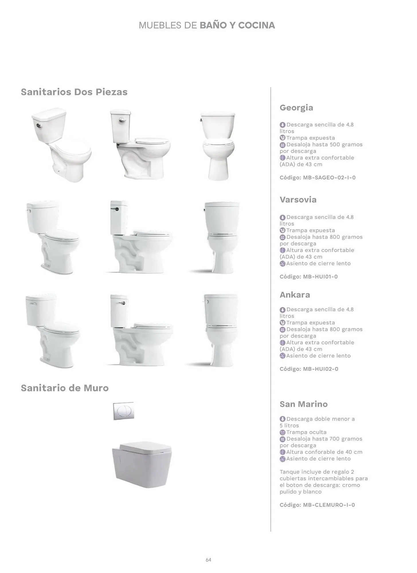 Catálogo de Catálogo Interceramic 3 de octubre al 3 de octubre 2026 - Pagina 64