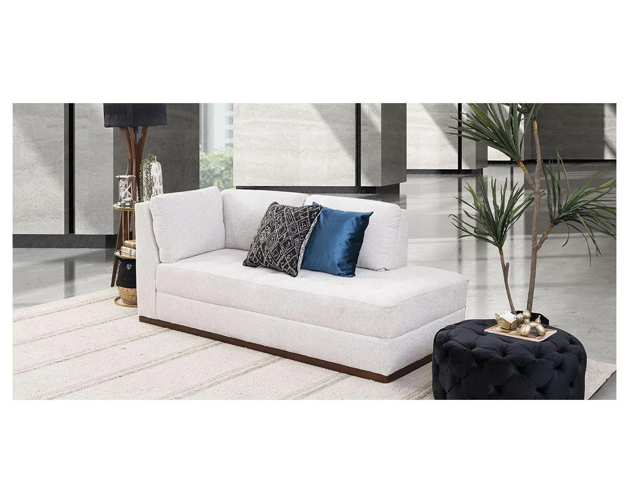 Sofá 2 Plazas Brazo Derecho Tifany New Blanco