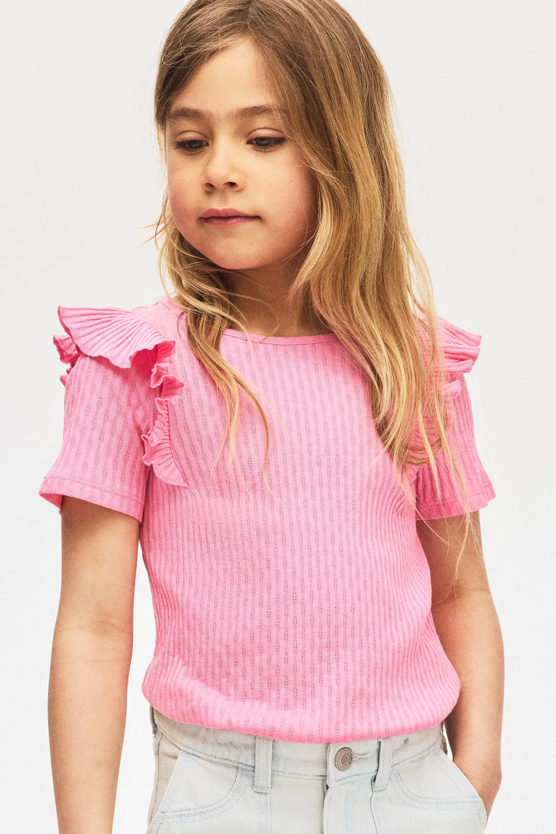 Top de algodón con olán