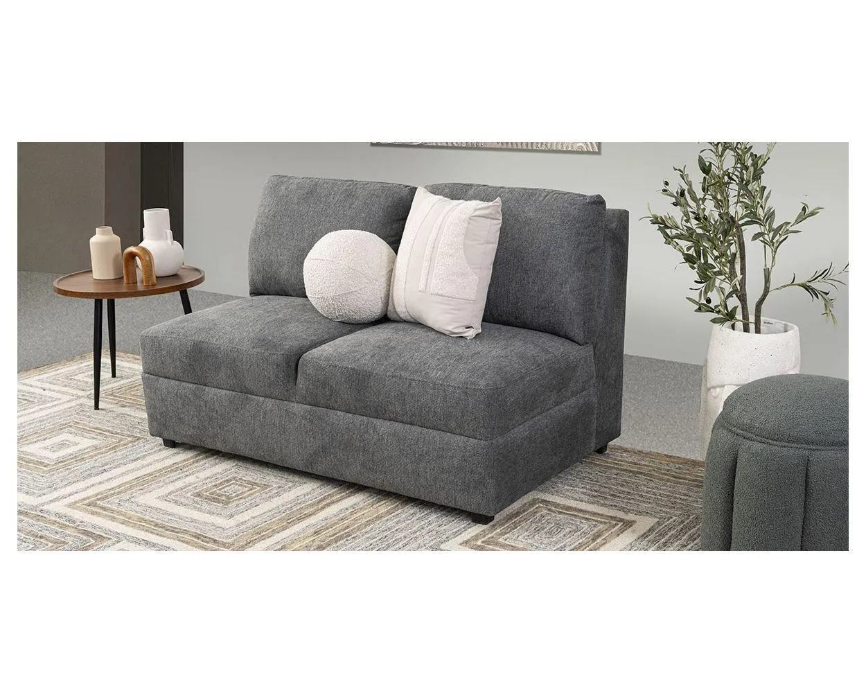 Sofá 2 Plazas Elite Gris Charcoal