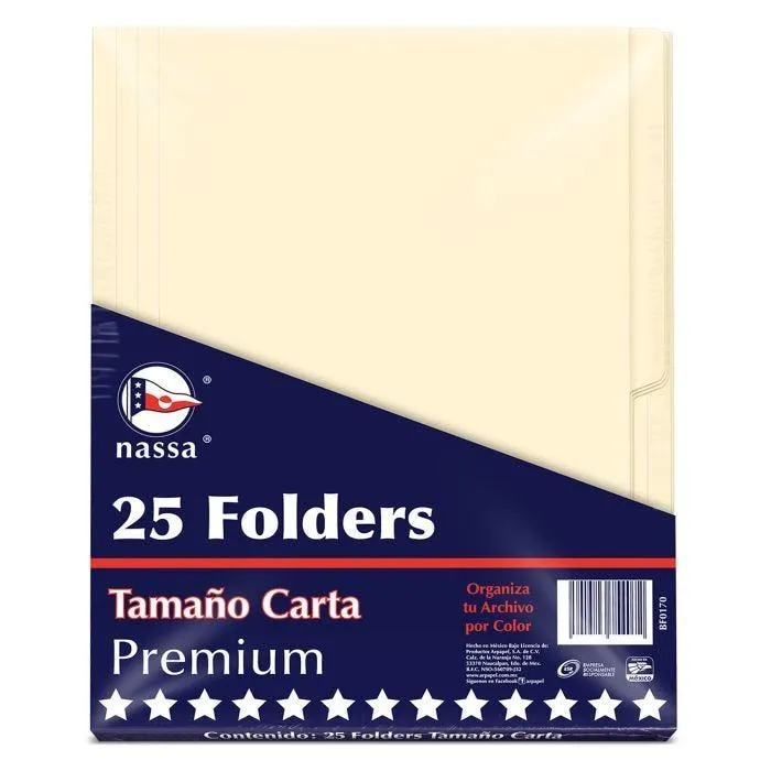 Folder Crema Nassa C/25 Carta