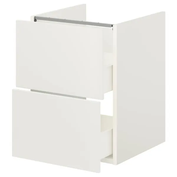 Gabinete bajo p/lavabo 2 cajones, blanco,