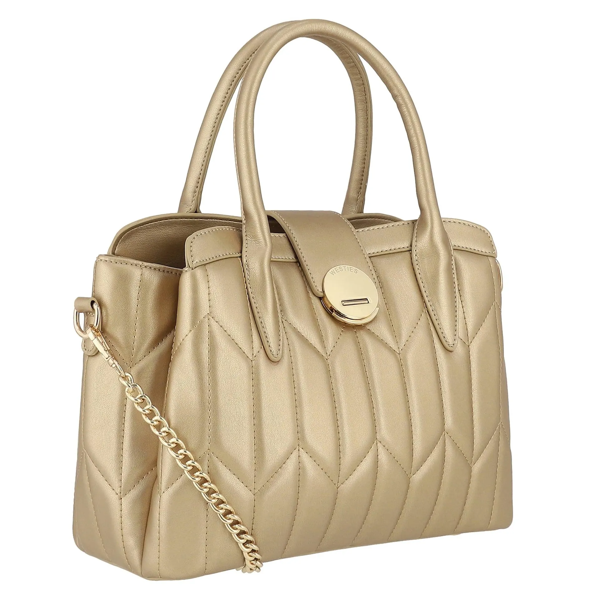 Bolsa De Mano Cybugs Aleutianas Sintetico Oro Westies