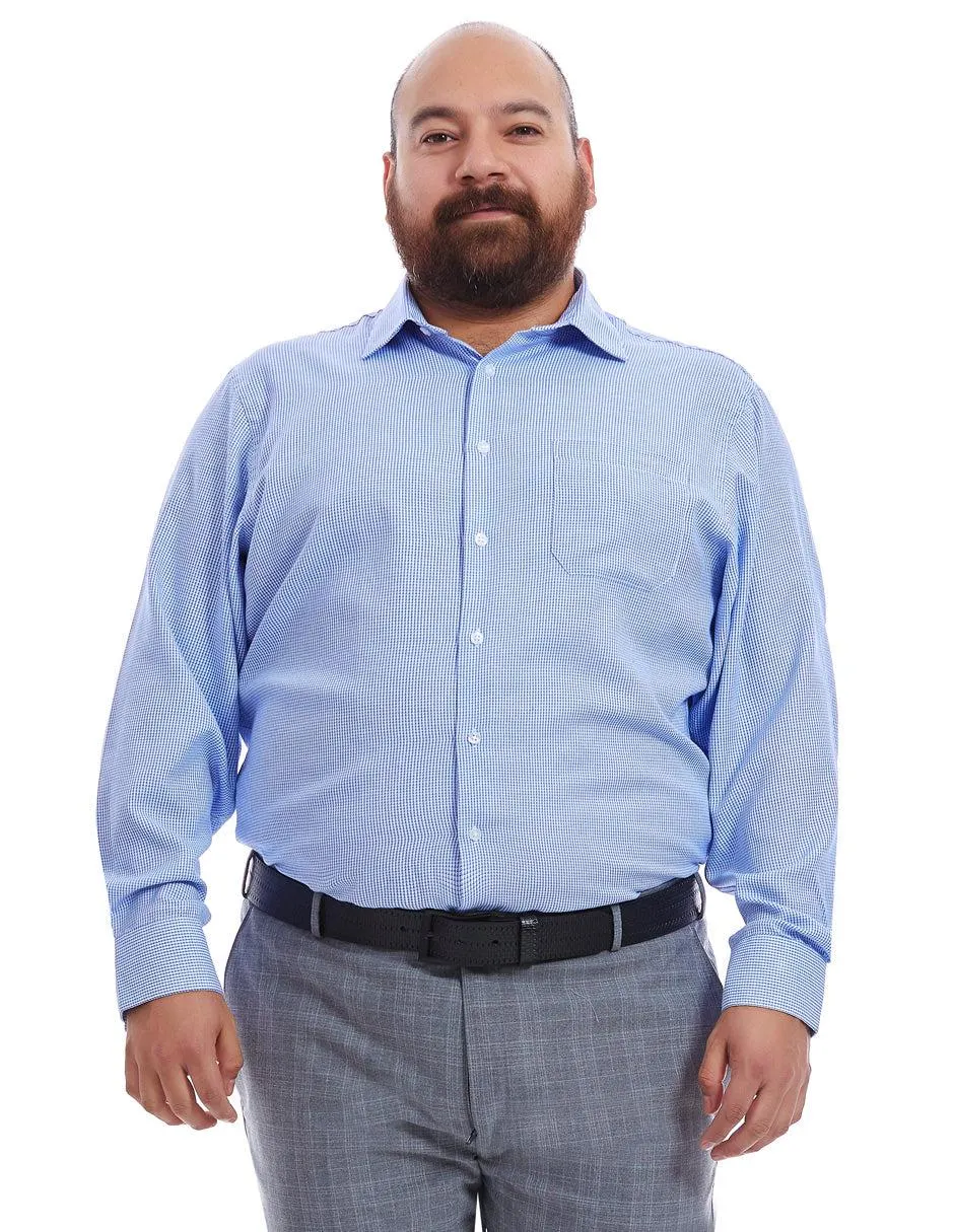 Camisa para hombre | Azul a cuadros | Tallas extras