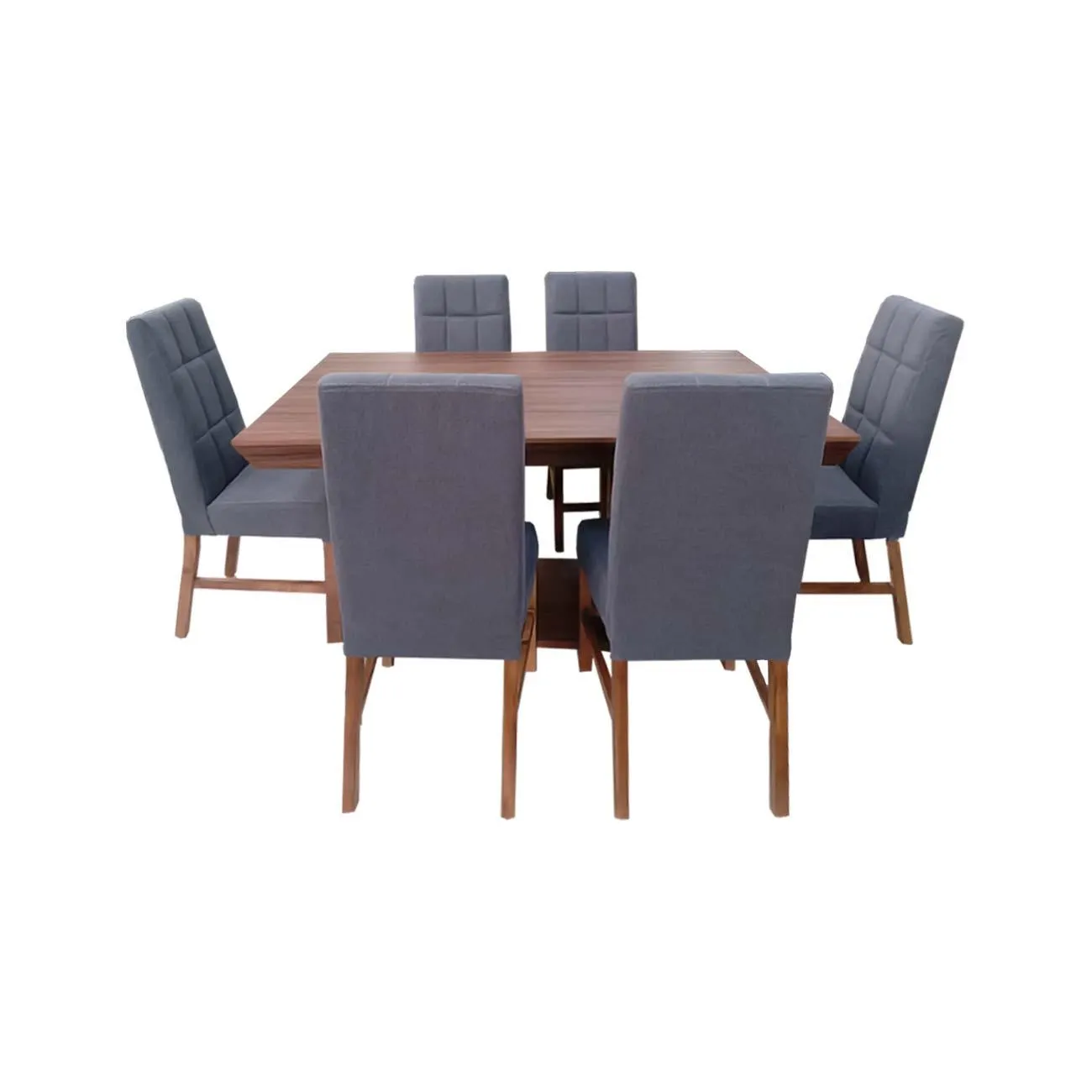 Comedor con 6 sillas modelo bolgas tapizadas en color gris