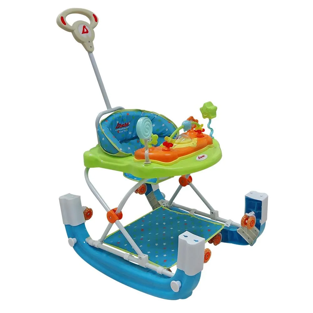 Andadera Mecedora D´bebé Rocking Pop Azul+verde