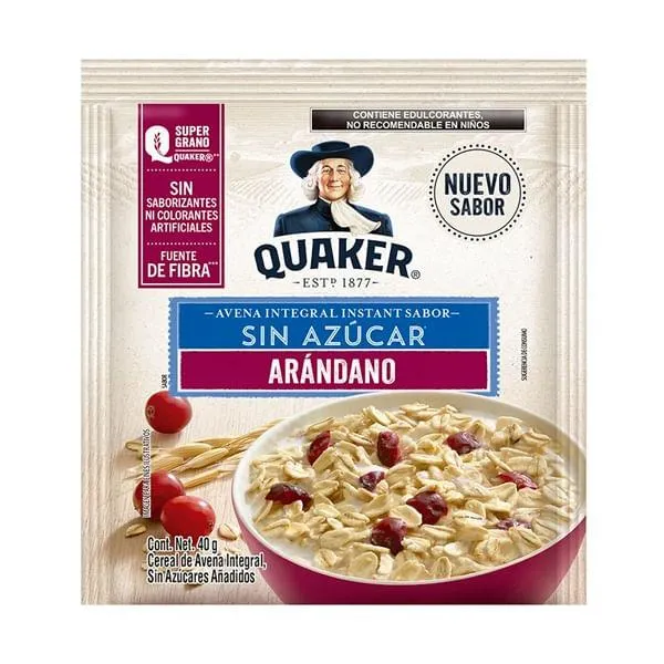 Cereal Quaker arándano sin azúcar sobre de 40 g