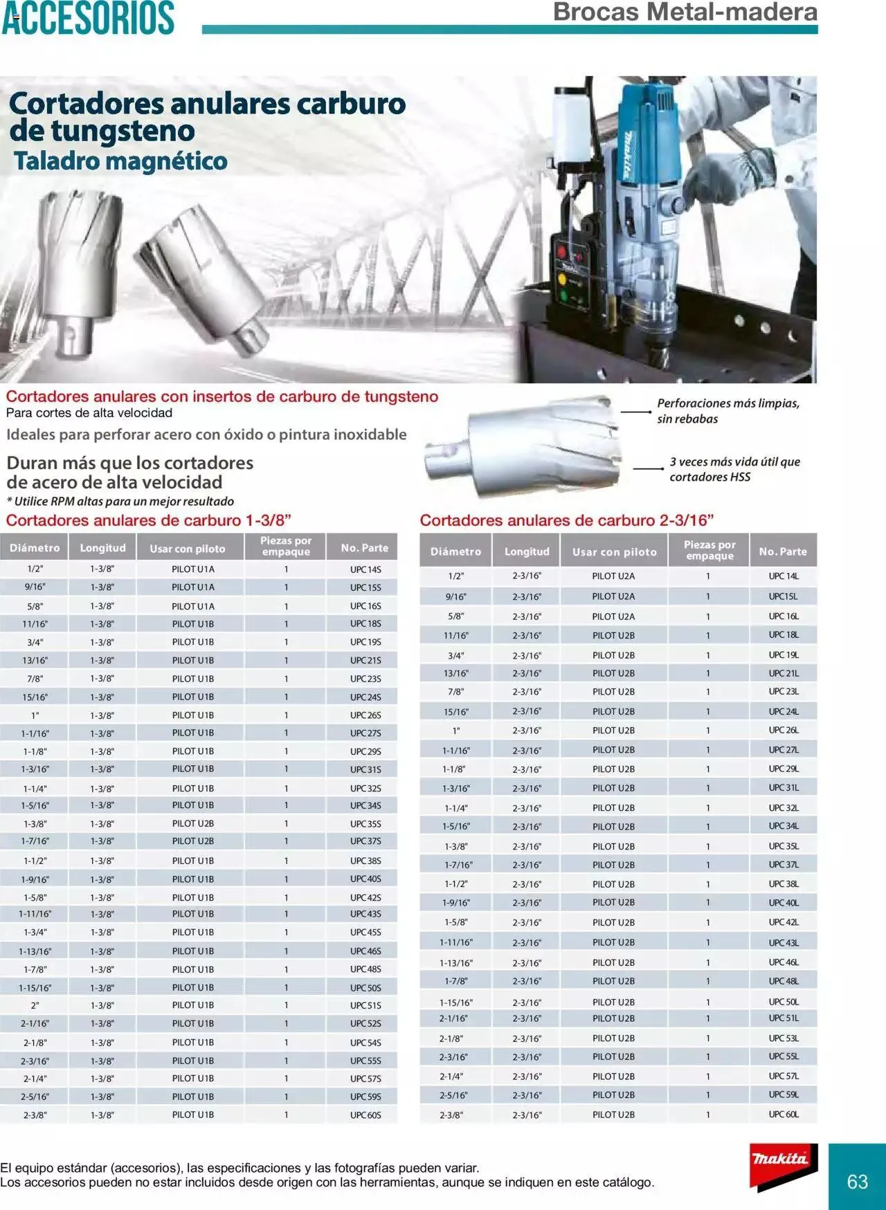 Catálogo de Makita Ofertas Accesorios 5 de septiembre al 31 de diciembre 2023 - Pagina 63