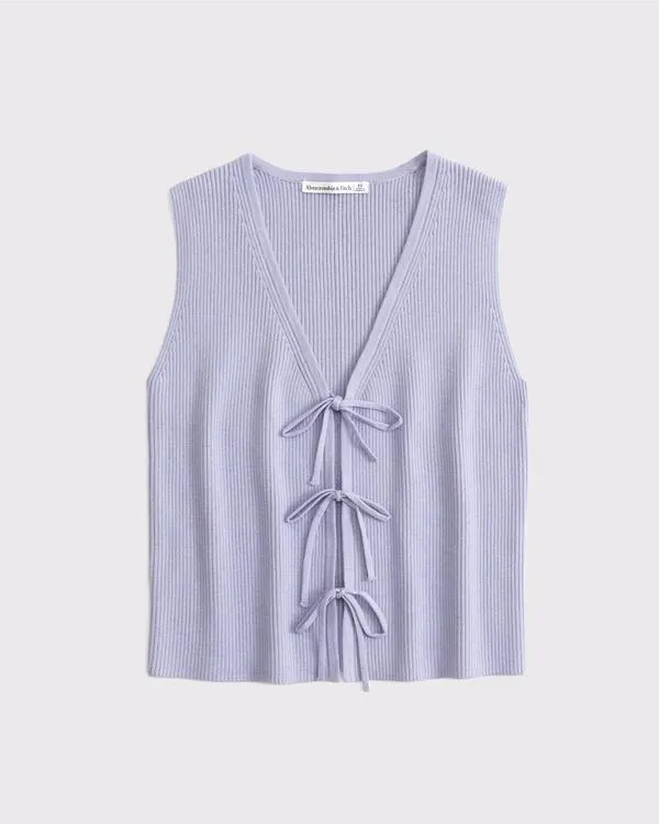 Tie-Front V-Neck Sweater Vest