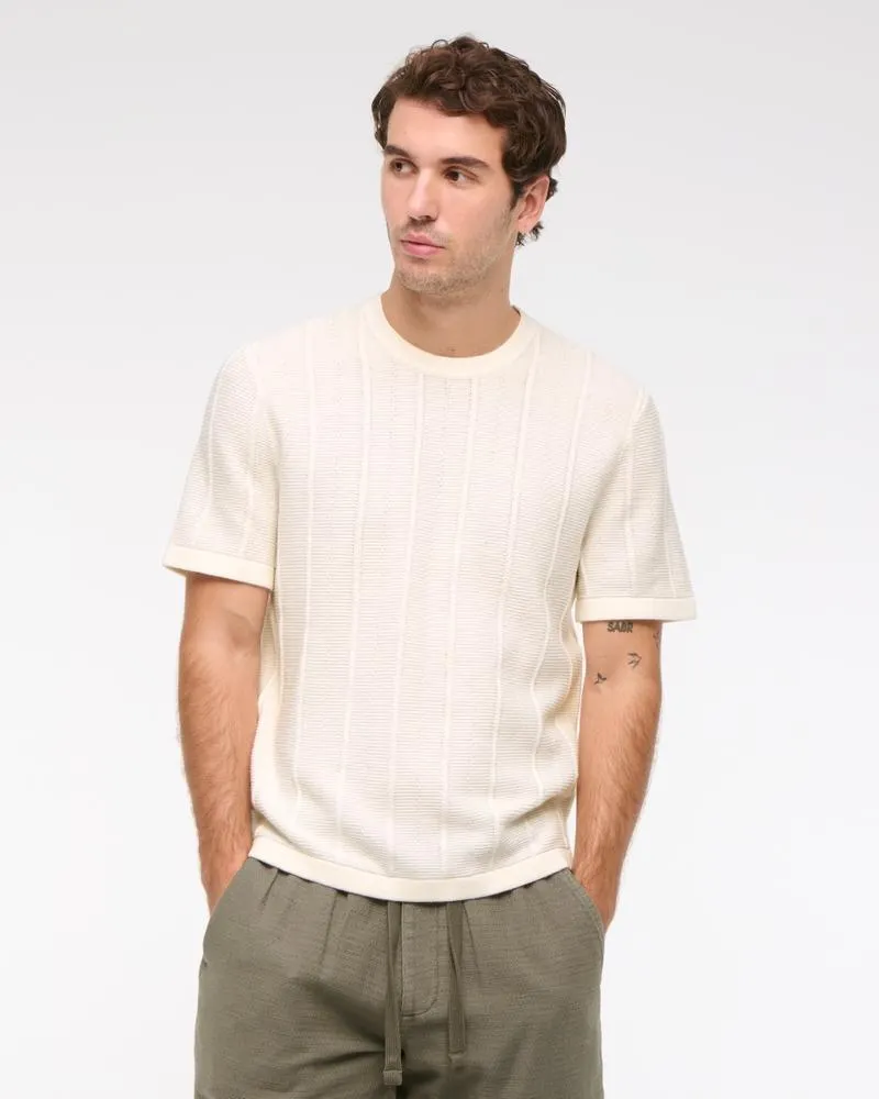 Textural Stripe Sweater Tee