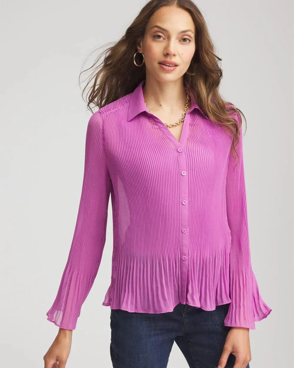 Pleated Georgette Blouse