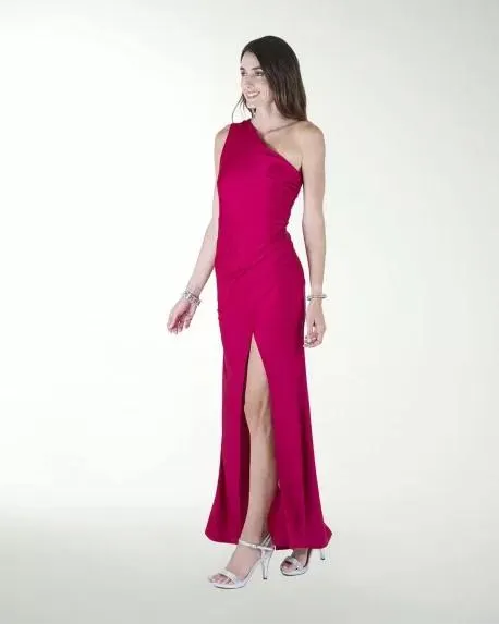 VESTIDO CL DE UN HOMBRO DRAPEADO