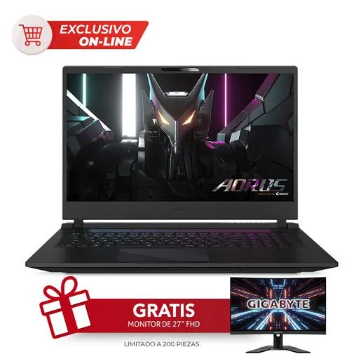 Laptop Gamer Gigabyte Aorus 17 NVIDIA GeForce RTX 4060 Intel Core i5 17.3 pulg. 512GB SSD 8GB RAM