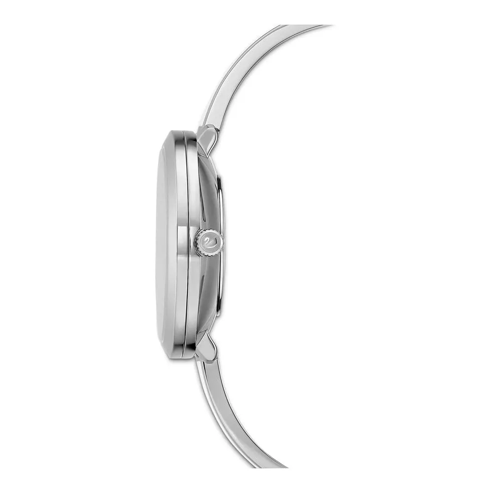 Reloj Crystalline Delight, brazalete de metal, blanco, acero inoxidable