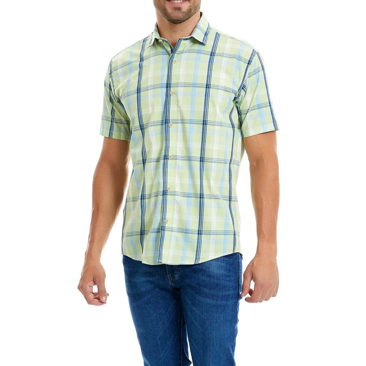 Camisa Manga Corta | Verde | Slim-Fit