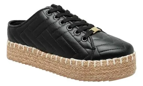 Tenis Sueco De Yute Mujer Marisa Negro