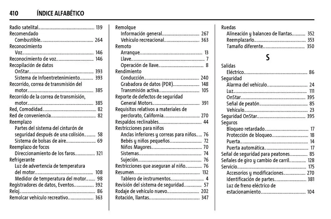 Catálogo de Chevrolet Corvette Stingray Manual del propietario 22 de enero al 31 de diciembre 2025 - Pagina 411