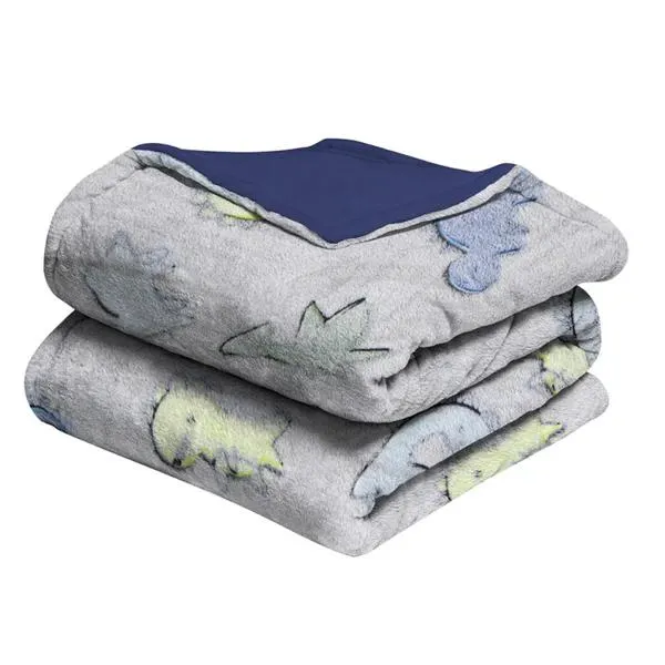 COBERTOR ALASKA DINOSAURIOS AZUL