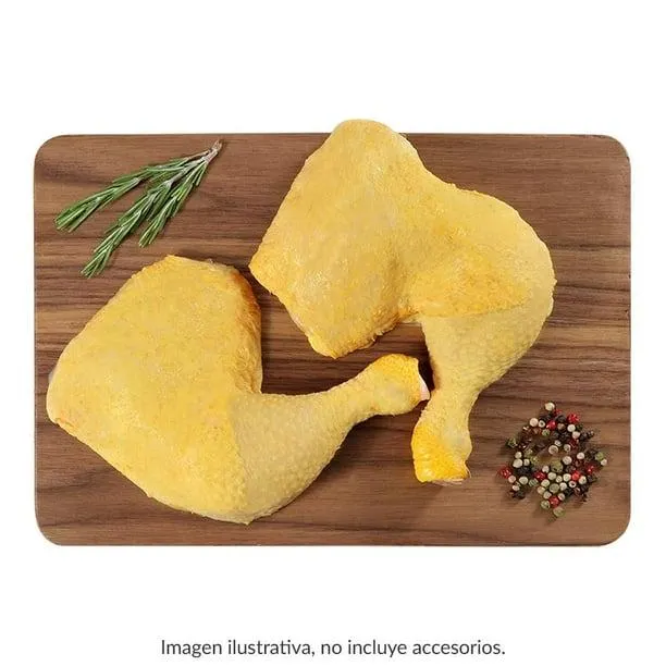 Pierna y muslo de pollo corte americano por kg peso aprox por charola 800 g