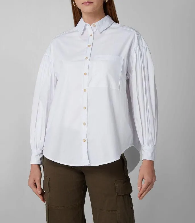 Camisa lisa manga larga Mujer