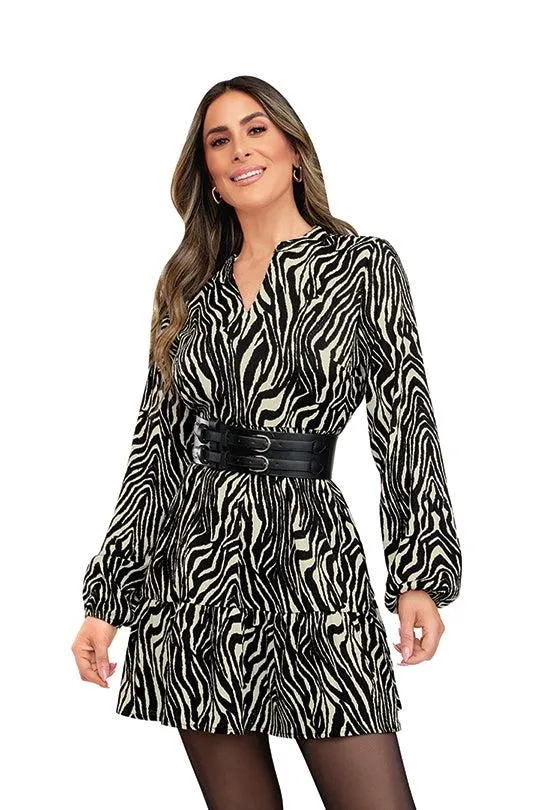 VESTIDO MULTICOLOR ESTAMPADO ANIMAL PRINT 90964