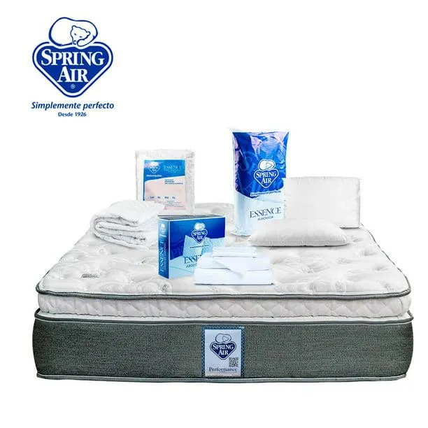 Colchón King Size + Almohada + Protector + Sabanas Spring Air Sleeper