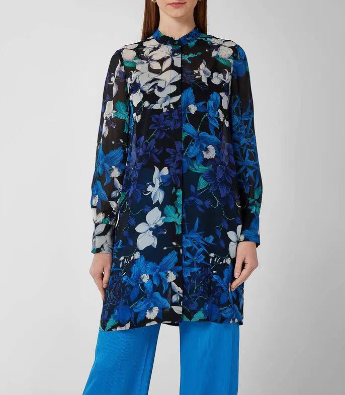 Camisa estampada con manga larga Mujer