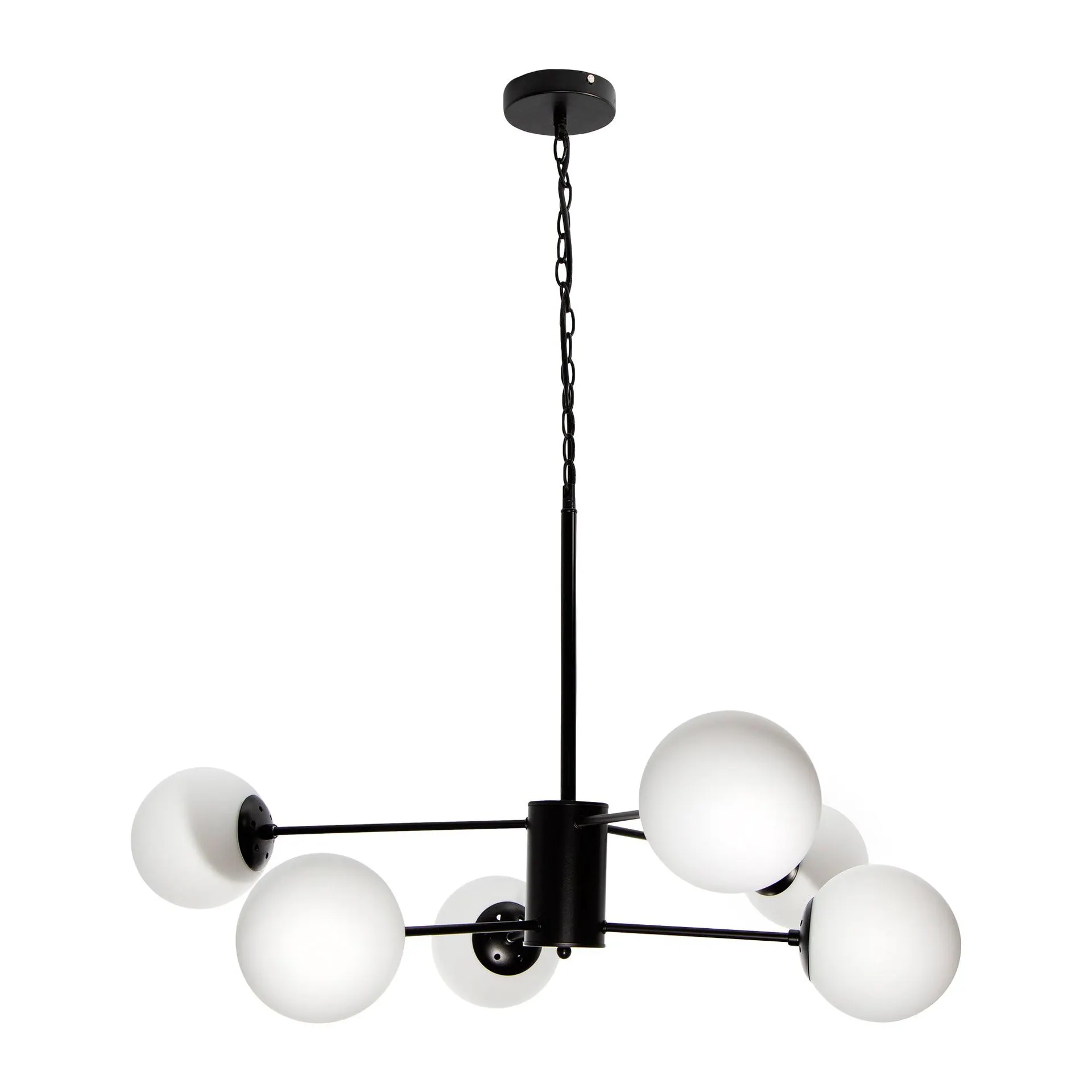 Lámpara Colgante Moderno Negro 40w E27 6 Luces