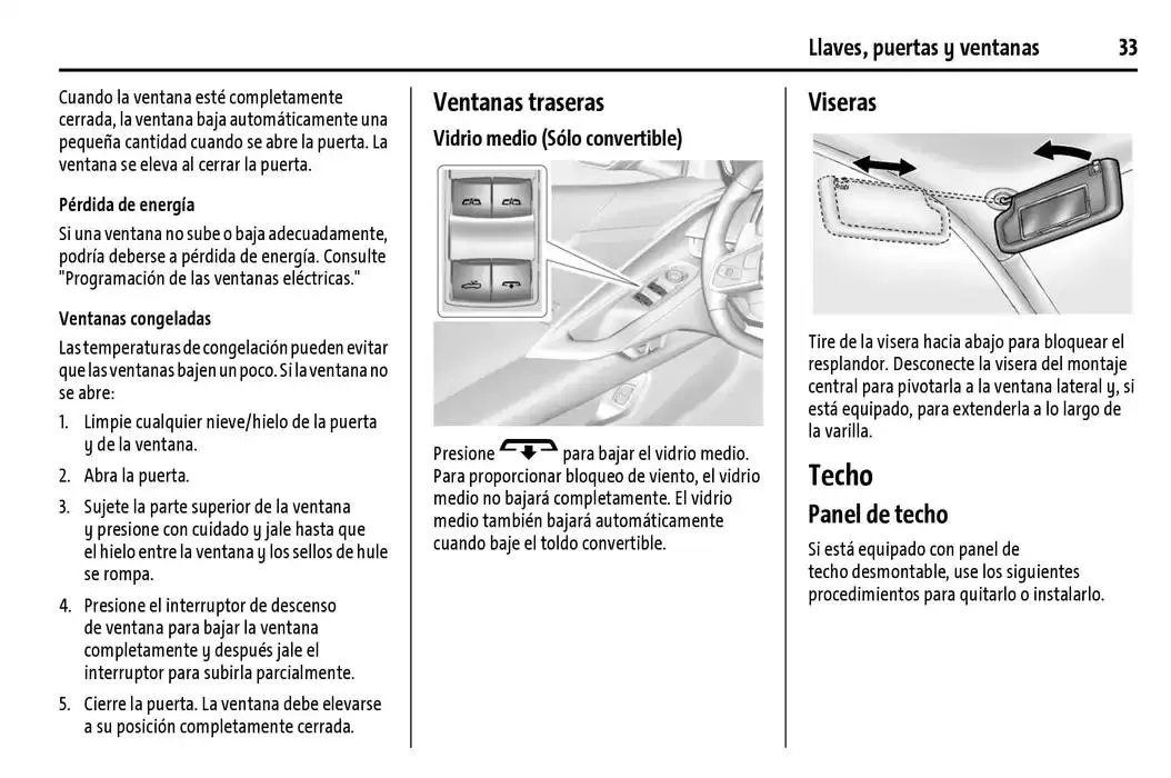 Catálogo de Chevrolet Corvette Stingray Manual del propietario 22 de enero al 31 de diciembre 2025 - Pagina 34
