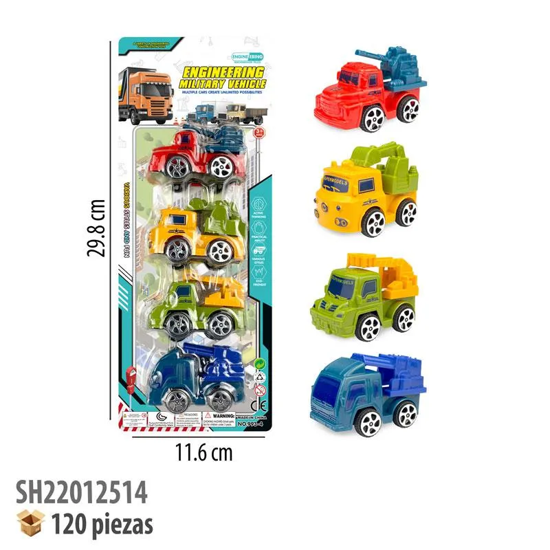 CAMIONES CONSTRUCCION 4 PIEZAS FRICCION